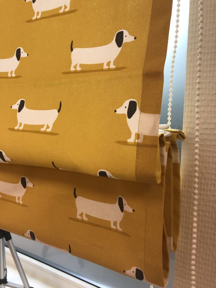 Римская штора Badger dogs mustard