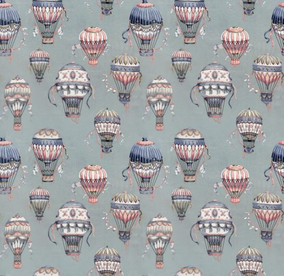 Римская штора Воздушные шары серо-голубой