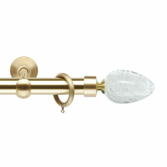 Карниз для штор Мурано модерн с наконечником "Овал белый" золото матовое D20