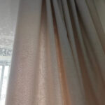 Римская штора Linen кремовый с кантами Ибица серый