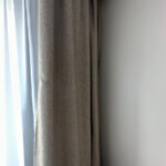 Римская штора Linen темно-серый с кантами Linen светло-бежевый