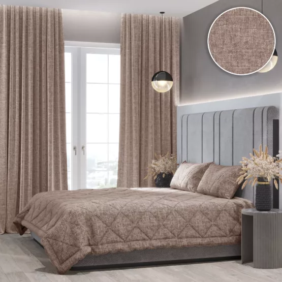 Покрывало на кровать Linen (250х270) коричневый
