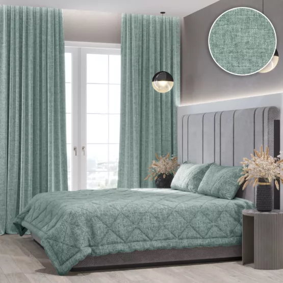 Покрывало на кровать Linen (250х270) ментол