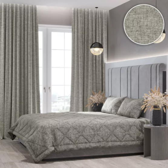 Покрывало на кровать Linen (250х270) серо-бежевый