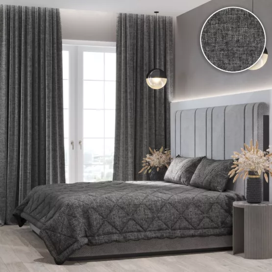 Покрывало на кровать Linen (250х270) темно-серый
