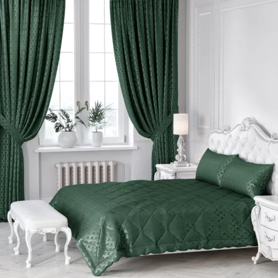 Покрывало на кровать Жак (230х250) изумрудный