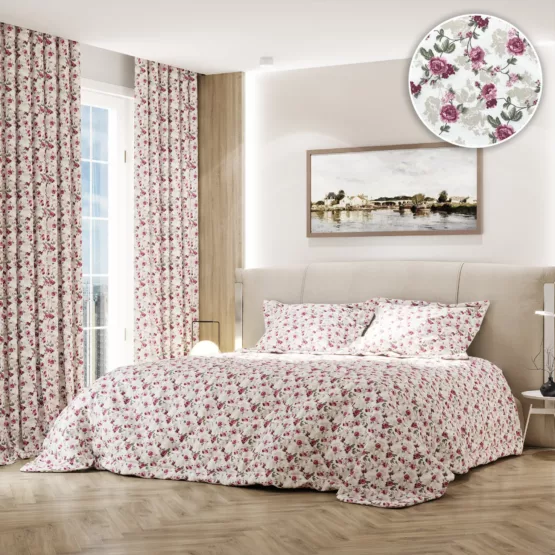 Покрывало на кровать Розалия 250х270 темно-розовый