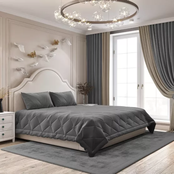 Покрывало на кровать Софтлес (250х270) серый