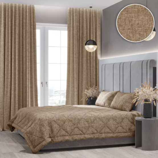 окрывало на кровать Linen (250х270) рыжий